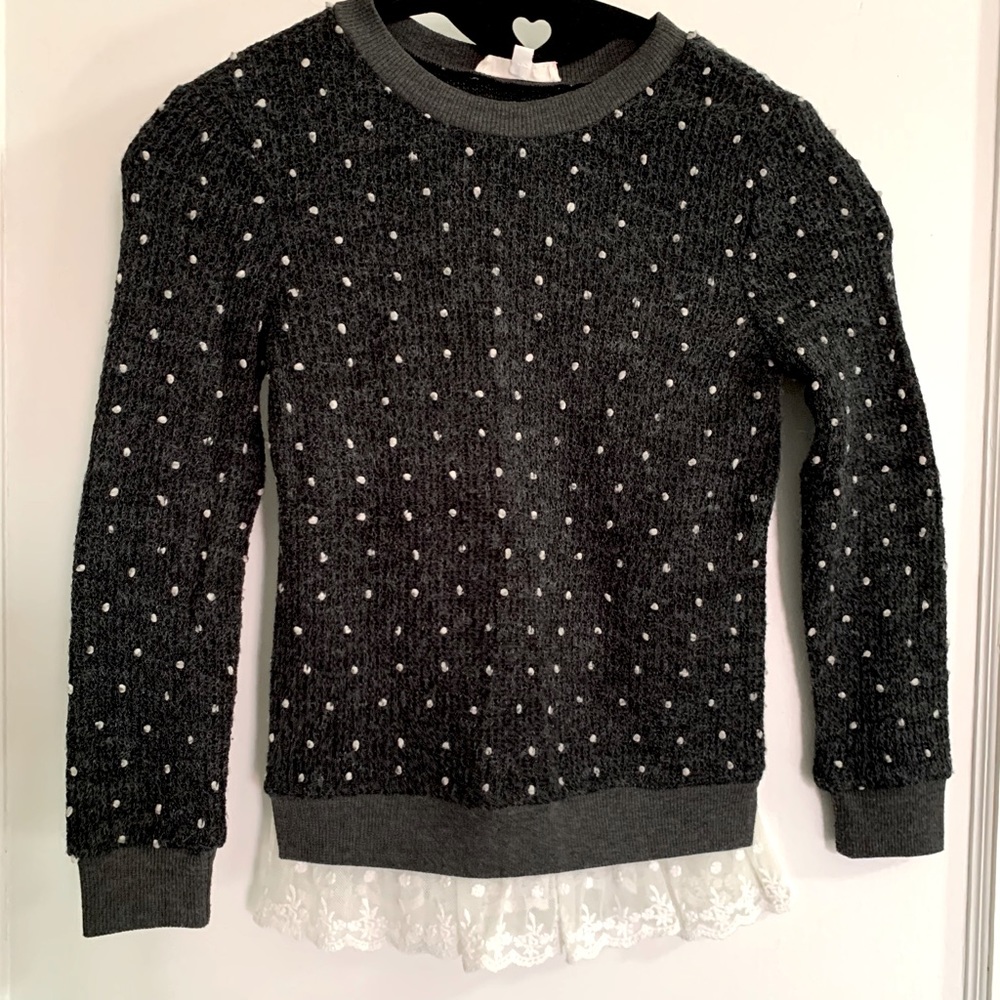 Girls sweater with lace detail
